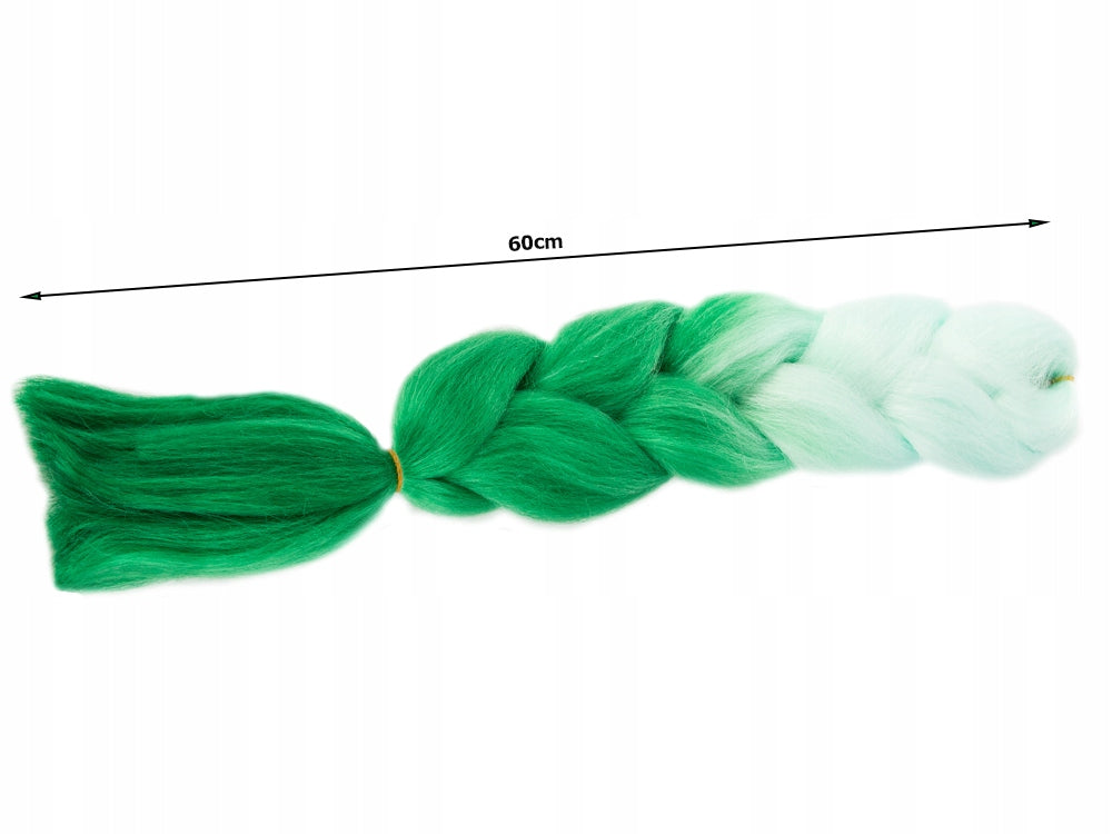 Extensii par sintetic pentru impletituri, Zola®, 60 cm, verde balayage Extensii par sintetic pentru impletituri, Zola®, 60 cm, verde balayage